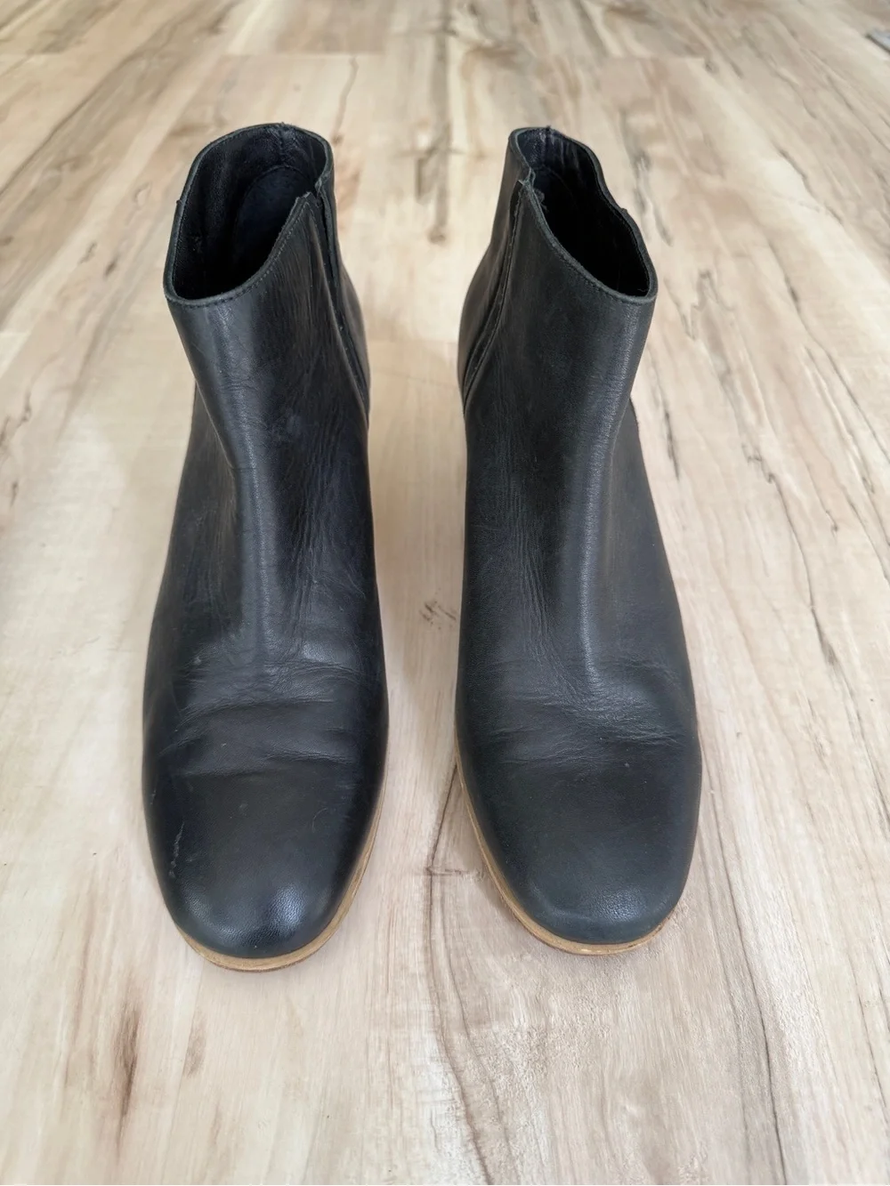 Rachel Comey Mars Ankle Booties- Black leather with Stacked Wood Heel - 9 - GUC - Picture 5 of 11